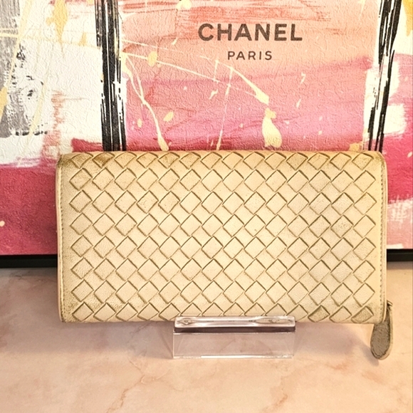 🌸 Bottega Veneta Intrecciato Lotus Beige Wallet Long Wallet 🌸 - Picture 7 of 16